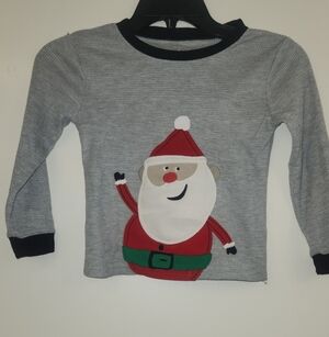 Carter's Festive Gray Santa Long Sleeve Tee, Size 5
